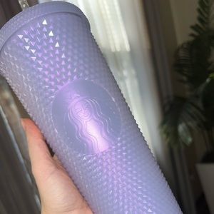Iridescent Lilac Light Purple Lavender Studded Starbucks Cup
